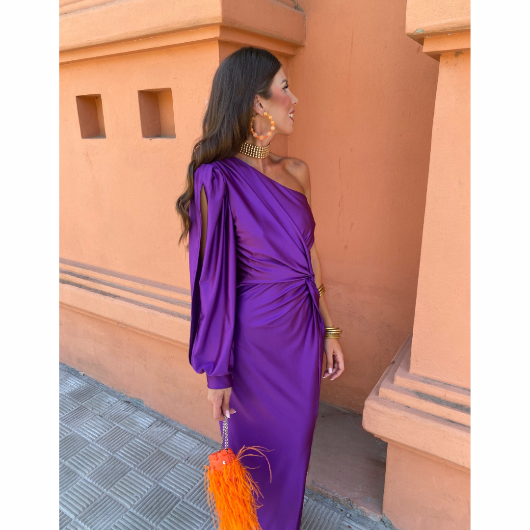 Noa™ | Gedrapeerde Avondjurk met Torsadedetail