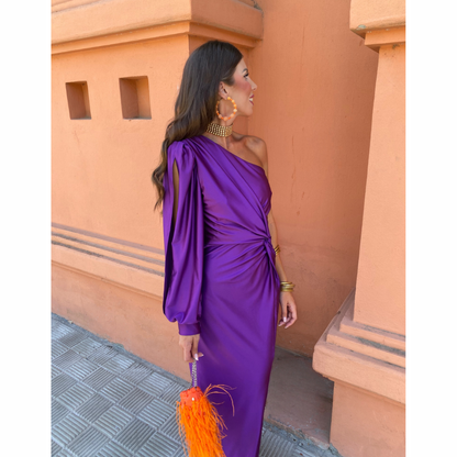 Noa™ | Gedrapeerde Avondjurk met Torsadedetail