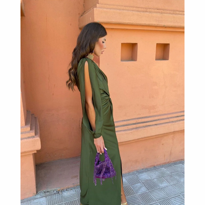 Noa™ | Gedrapeerde Avondjurk met Torsadedetail