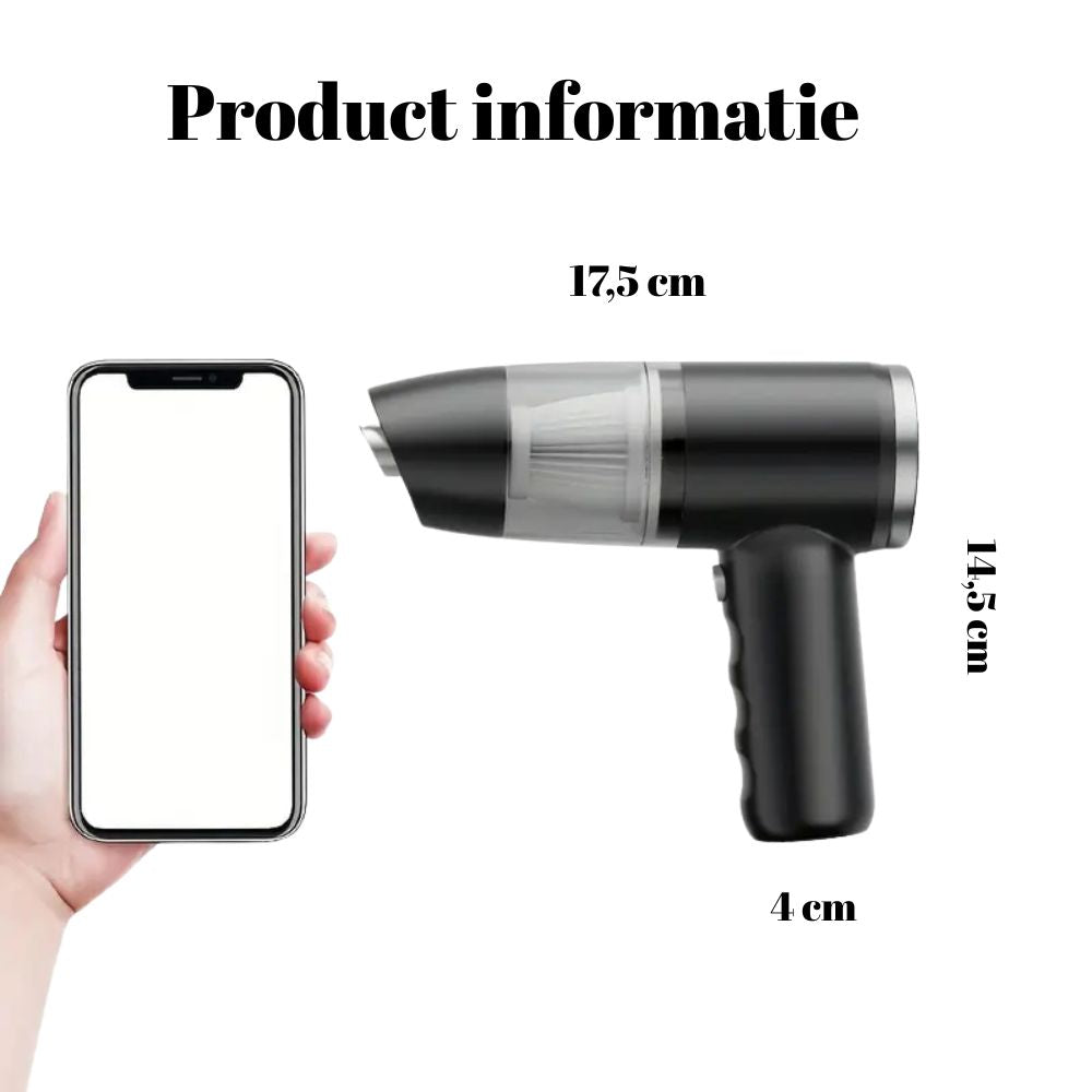 Max™ | Draadloze Handstofzuiger met Zuig en Blaasfunctie